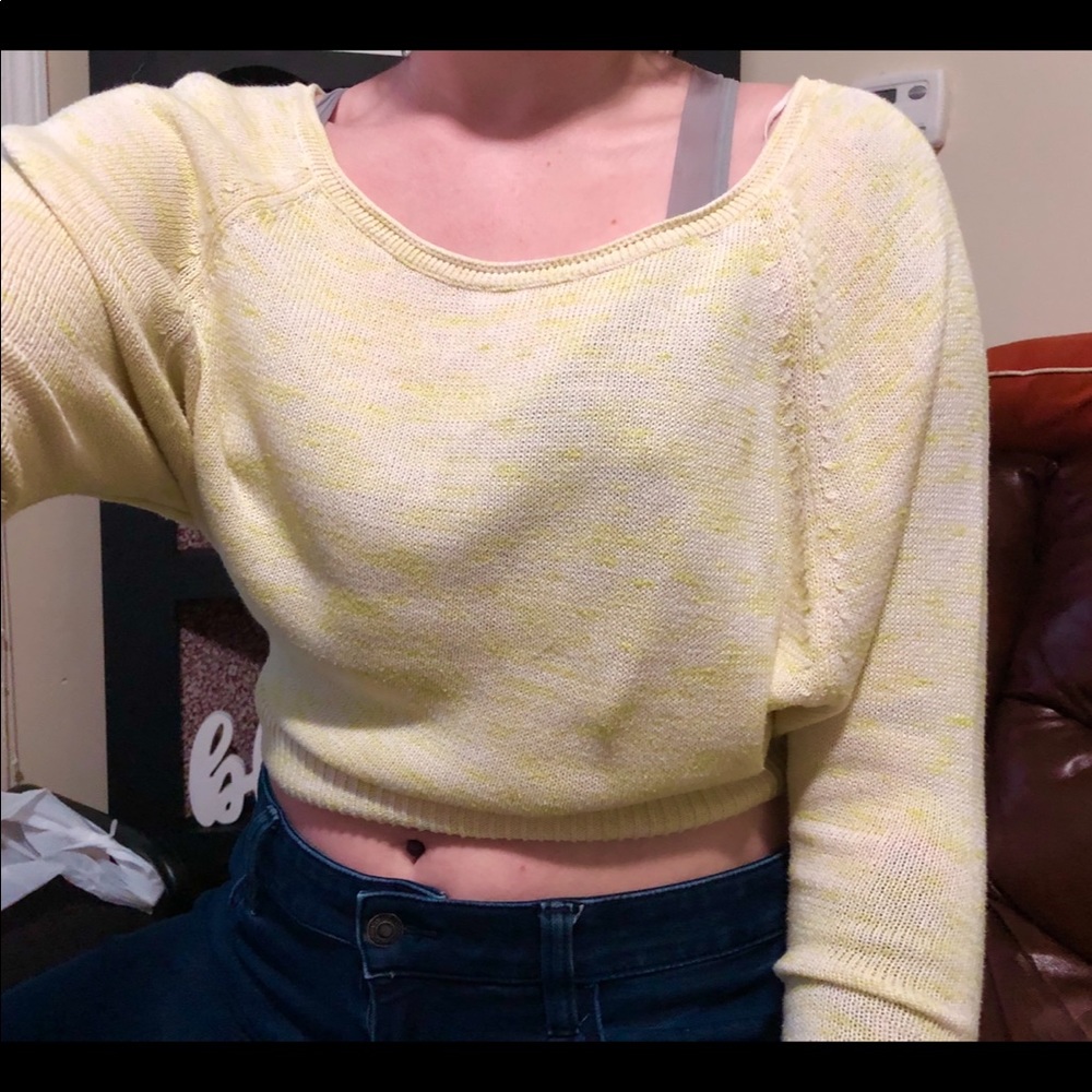 Yellow cropped sweater